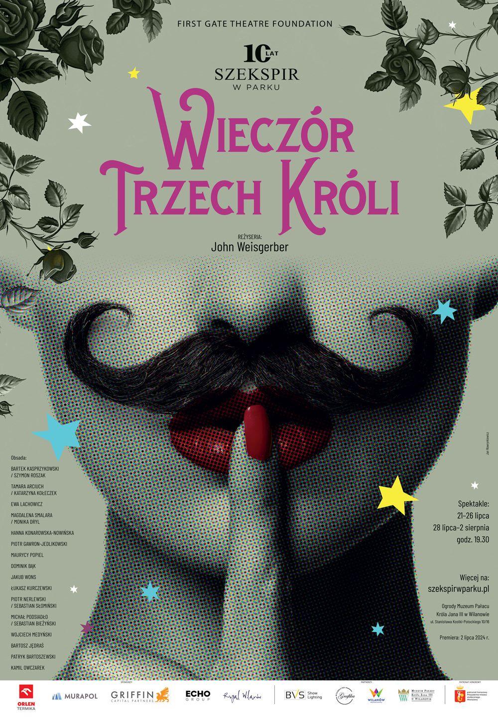 Szekspir w parku - plakat z zapowiedzią spektaklu