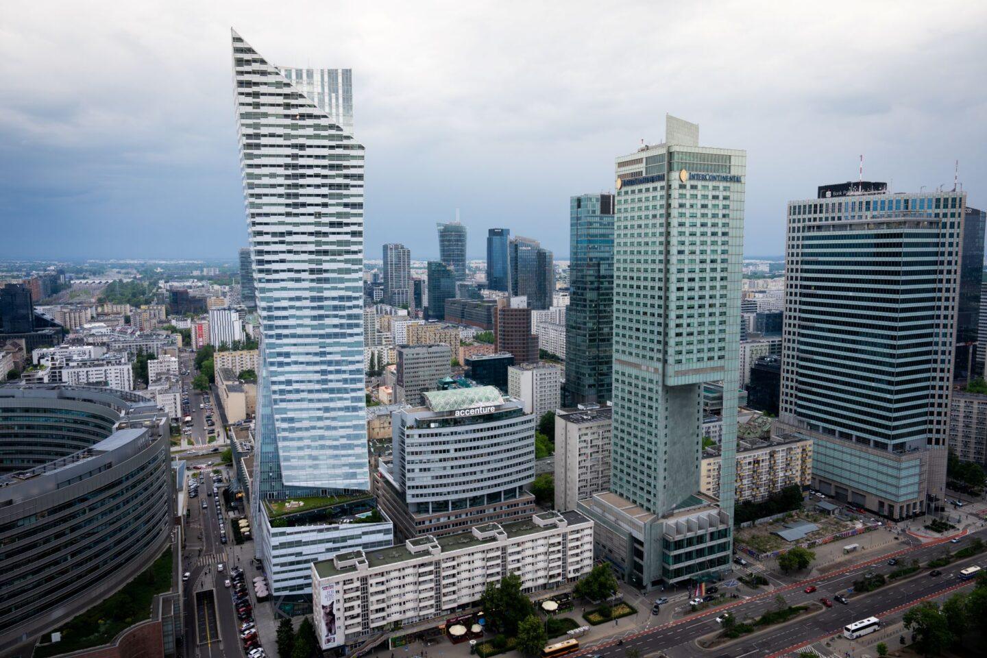 Warszawa panorama wieżowce centrum