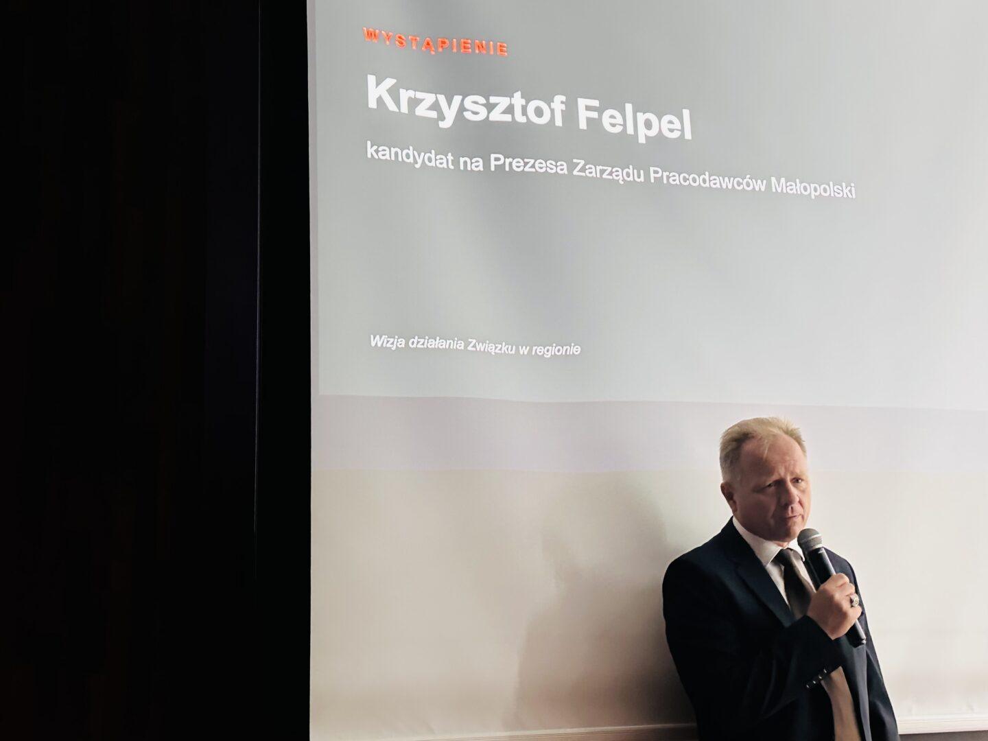 Krakowski biznesmen Krzysztof Felpel, prezes Pracodawców Małopolski