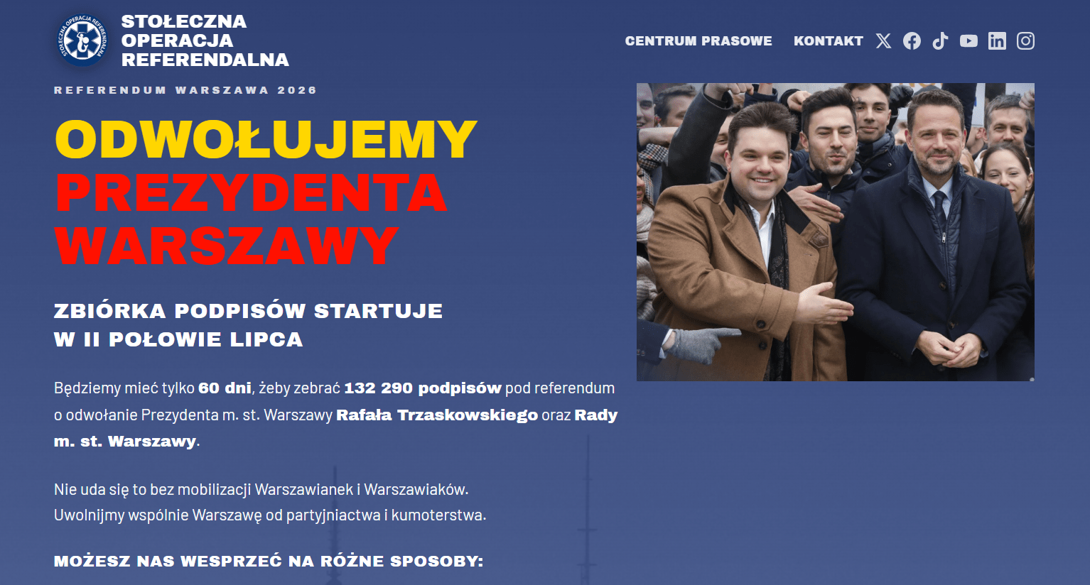 Zrzut z ekranu strony organizatorów akcji referendalnej