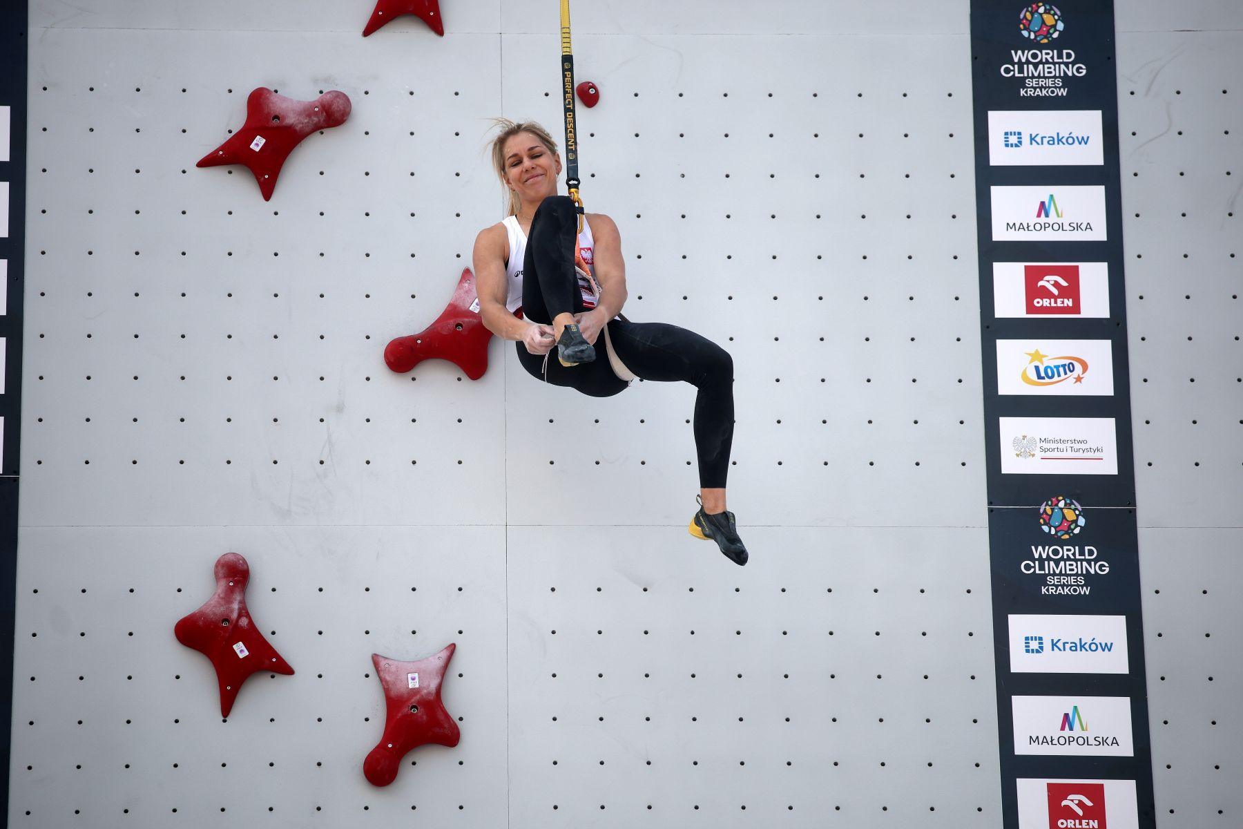 Aleksandra Mirosław, polska mistrzyni we wspinaczce sportowej na czas