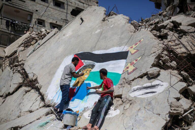 mural Lamine'a Yamala w Strefie Gazy.