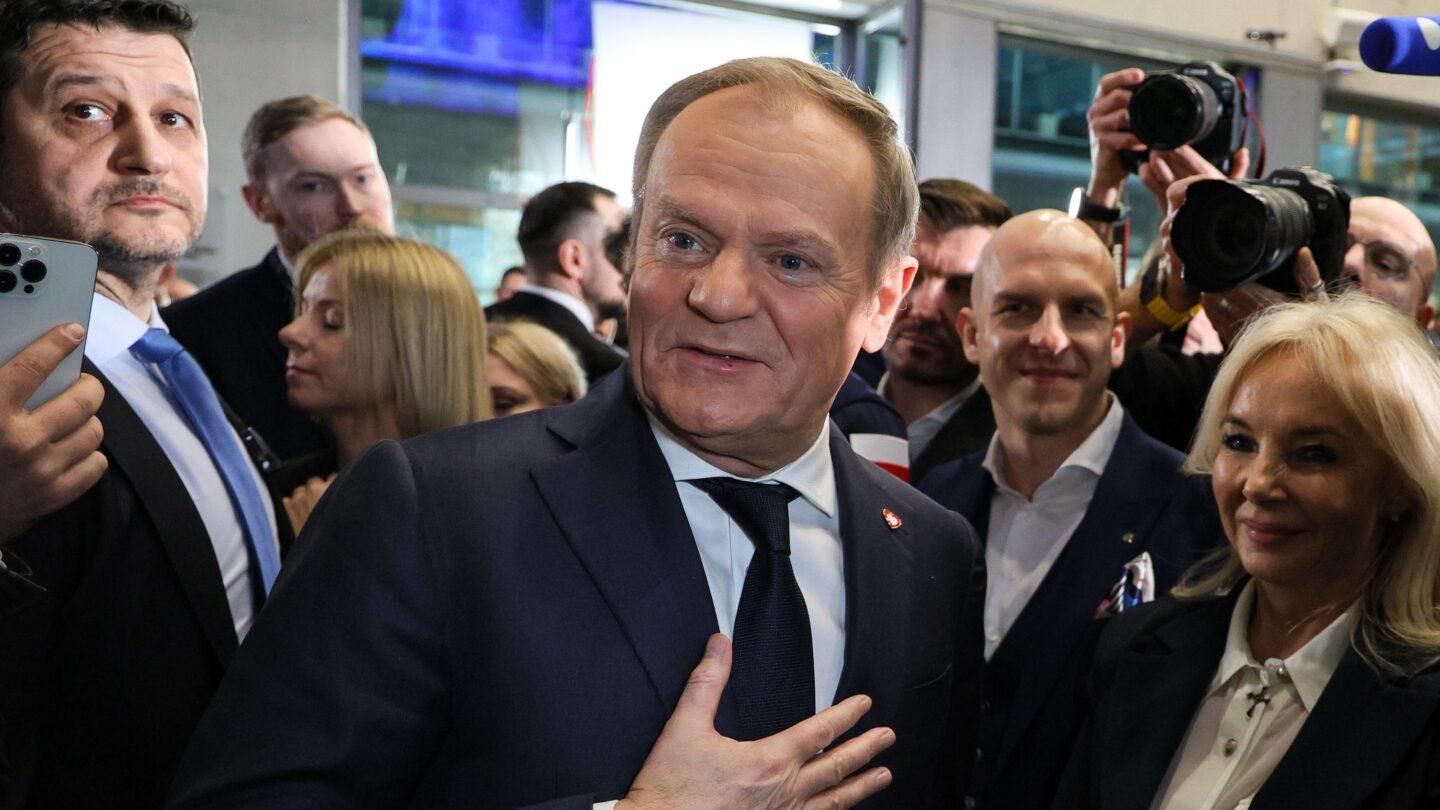 Premier Donald Tusk podczas wydarzenia w siedzibie GPW. Fot. PAP/Paweł Supernak