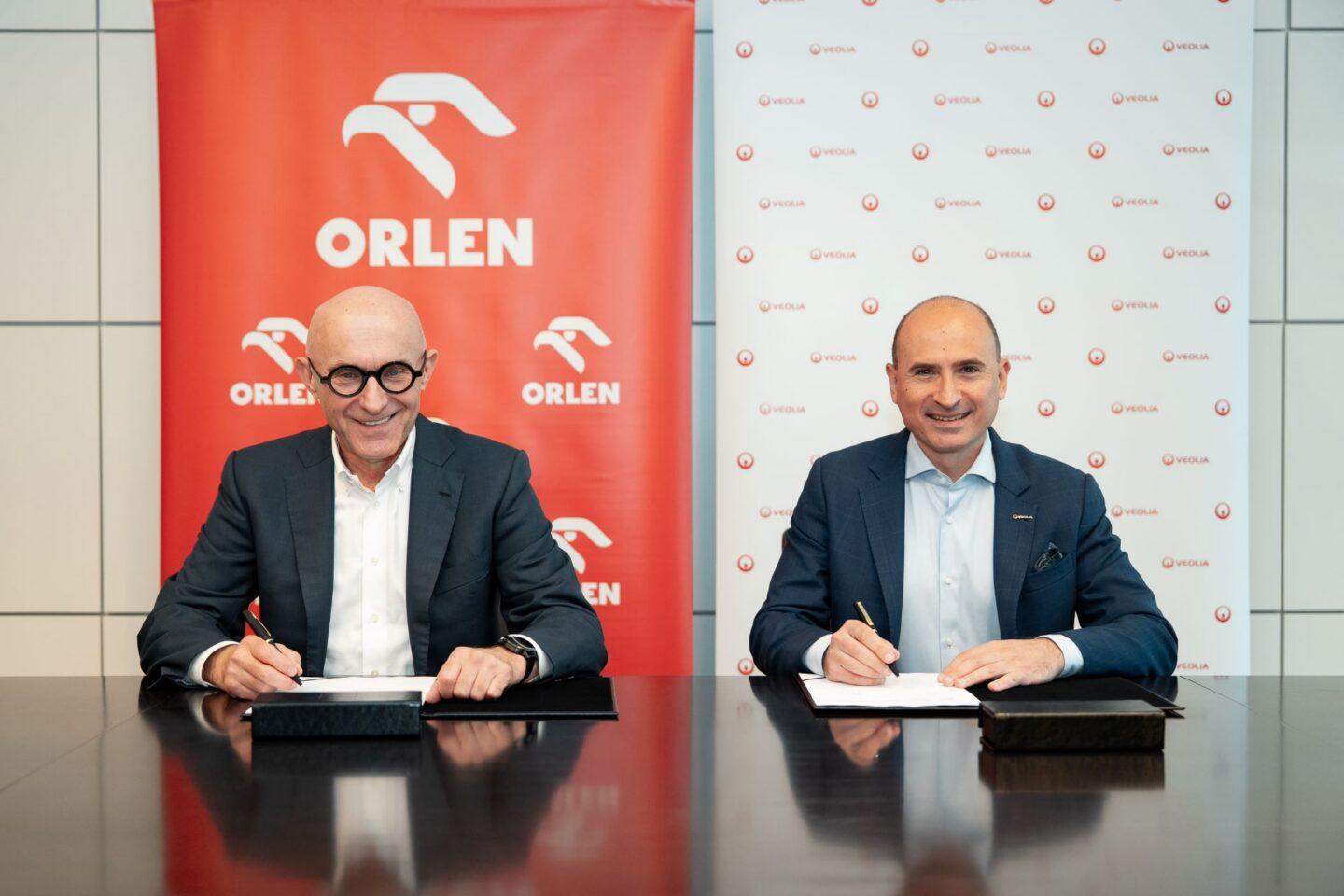 Od lewej: Ireneusz Fąfara, prezes Orlenu oraz Luiz Hanania, dyrektor generalny Grupy Veolia w Polsce