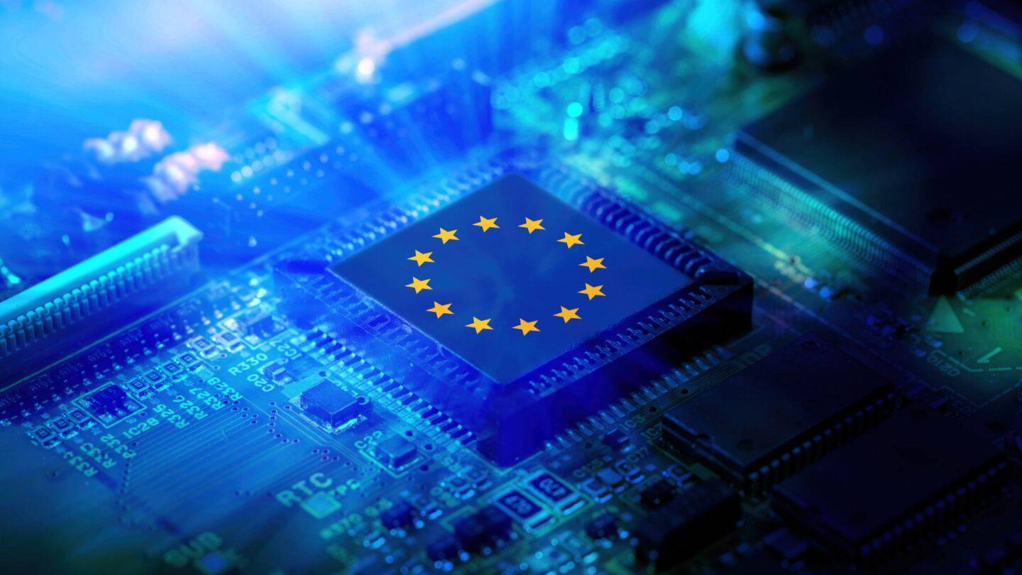 Flaga Unii Europejskiej na procesorze
