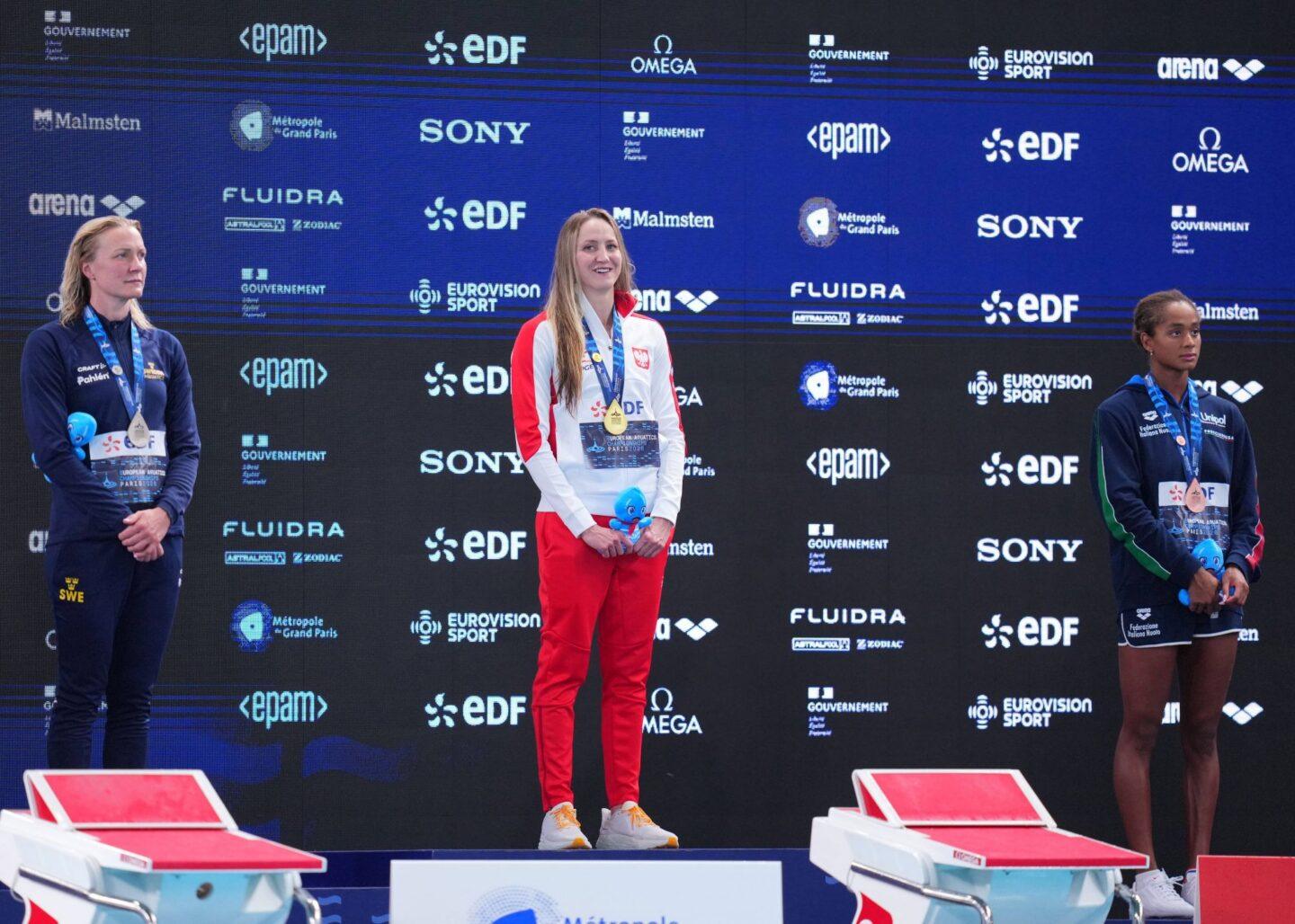 Katarzyna Wasick zdobył złoty medal na 50 metrów stylem dowolnym w odbywających się w Paryżu mistrzostwach Europy w pływaniu