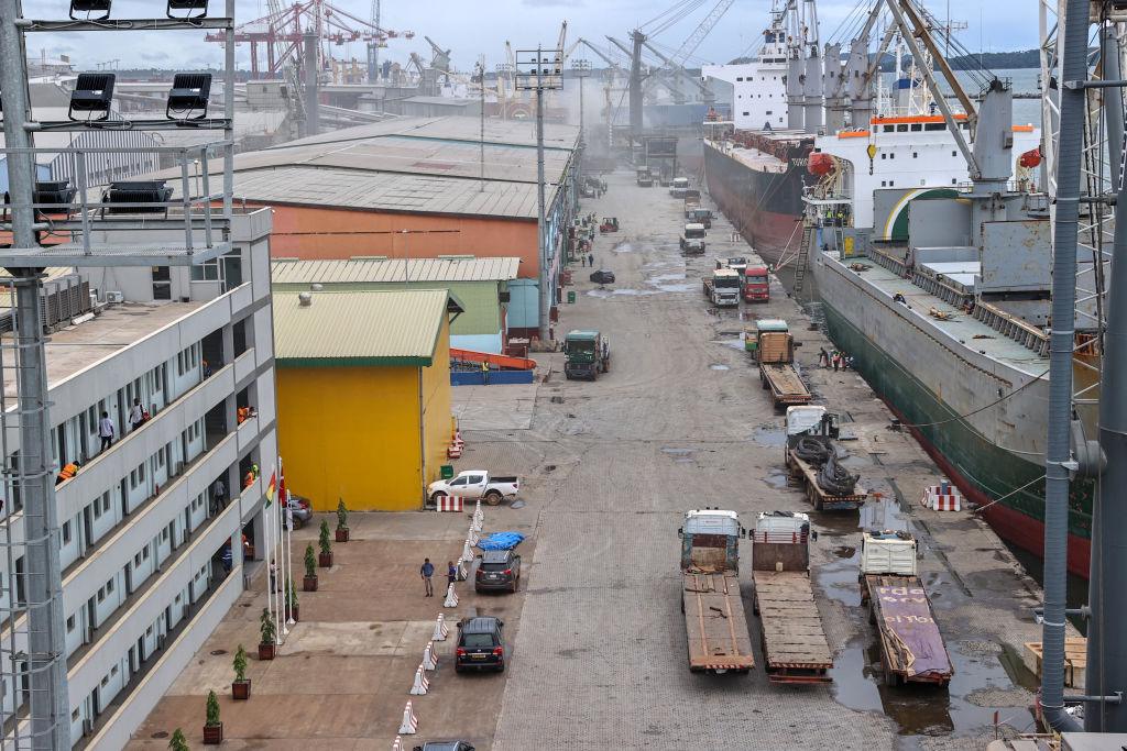 Port w Konakry w Gwinei
