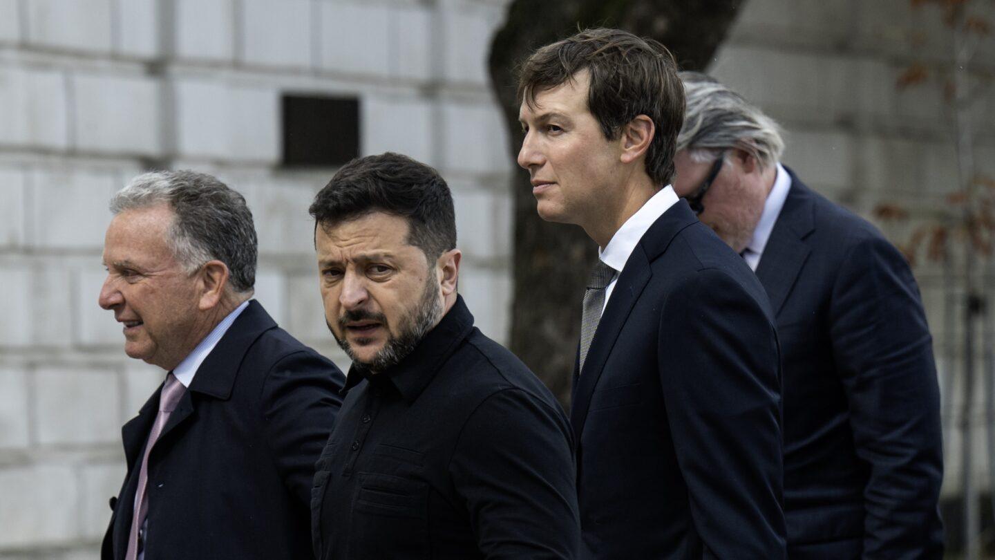 Spotkanie prezydenta Wołodymyra Zełeńskiego z Steve'em Witkoffem oraz Jaredem Kushnerem. Fot. Maxym Marusenko/NurPhoto via Getty Images