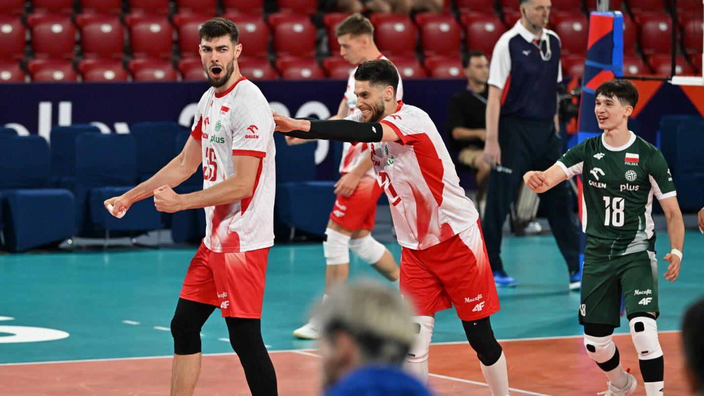 Radość zawodników reprezentacji Polski po wygranym meczu grupy B mistrzostw Europy siatkarzy z Portugalią w Sofii, 10.09.2026 r. Fot. PAP/Darek Delmanowicz