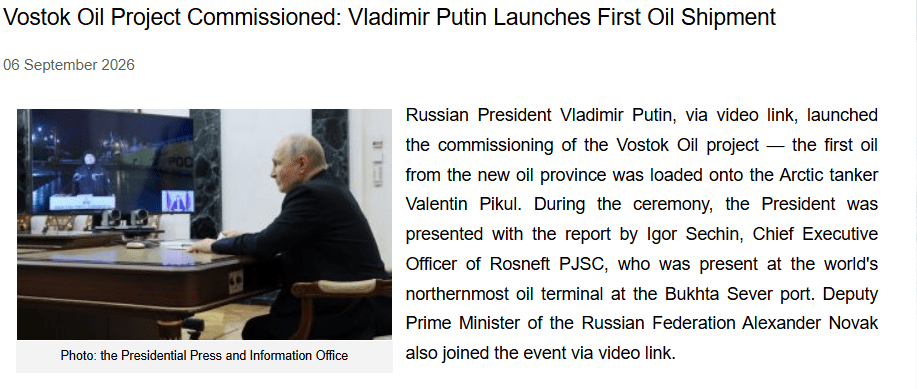 Putin Vostok Oil