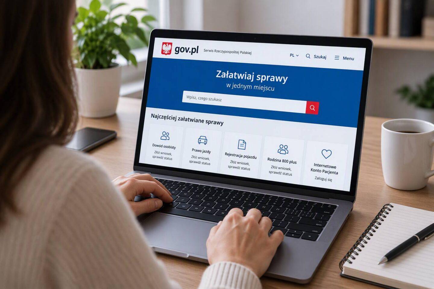 Osoba korzystająca ze strony gov.pl.
