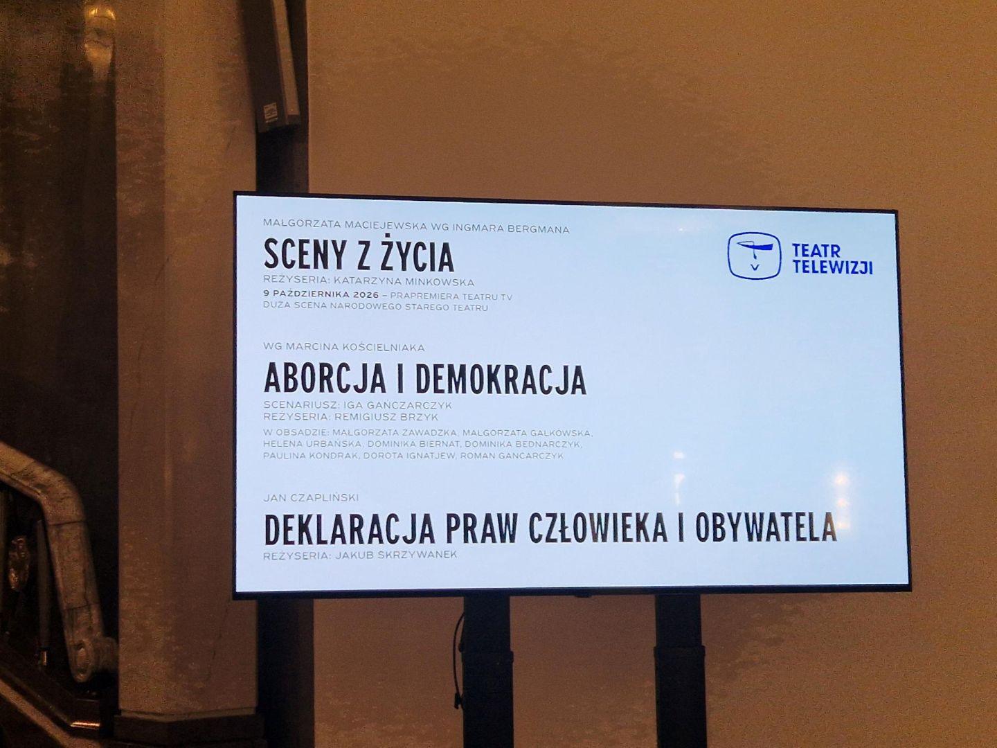 Teatr to nie tylko spektakle, ale także nagrania dla Teatru Telewizji.