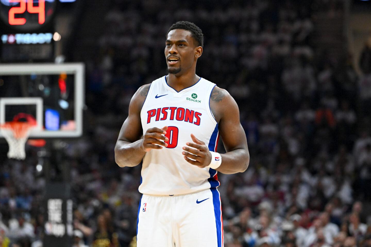 Jalen Duren podczas meczu w barwach Detroit Pistons