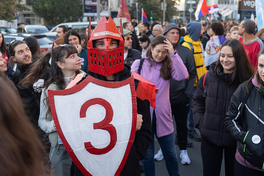 protesty w Serbii