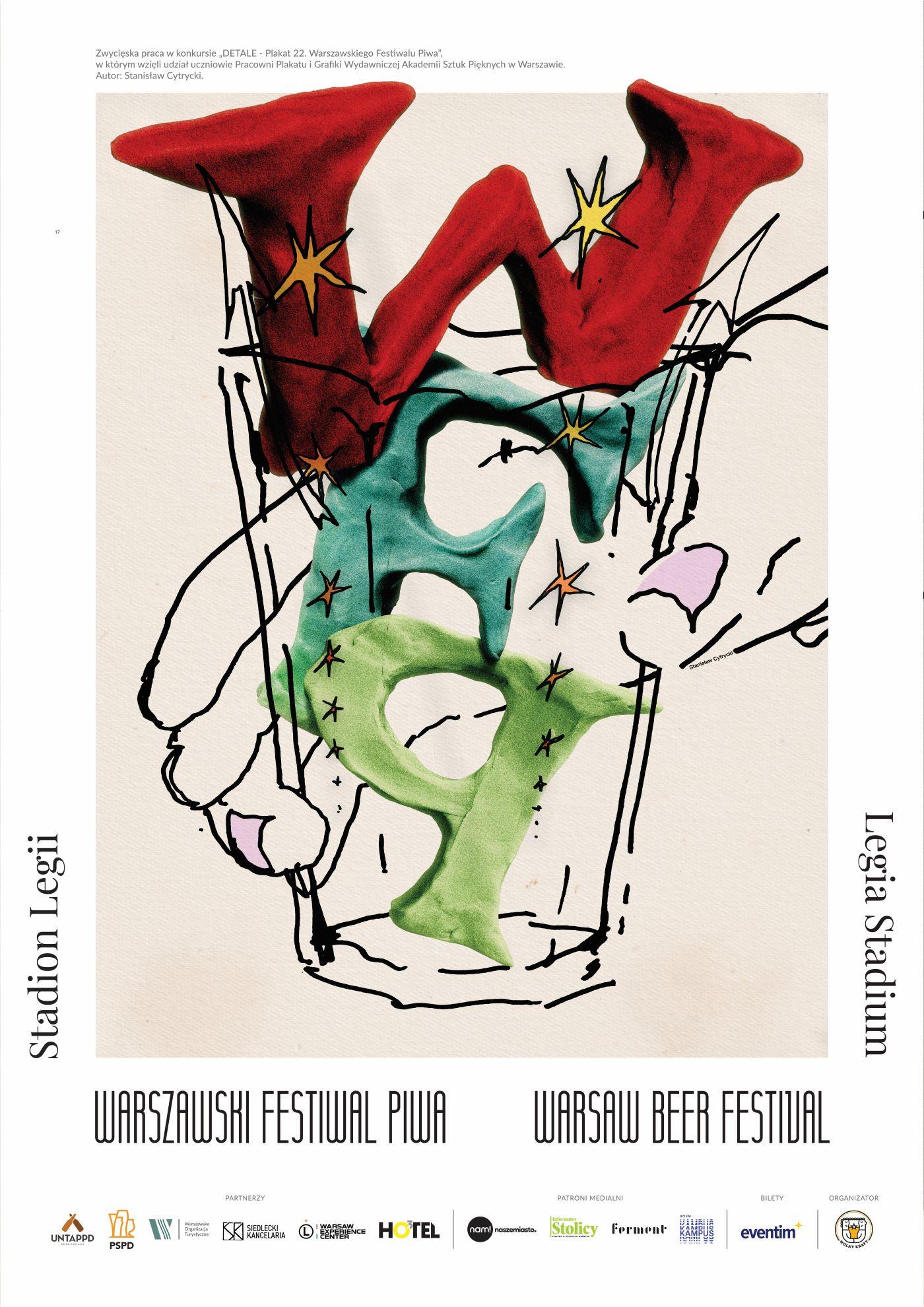 Plakat promujący 22 edycję Warszawskiego Festiwalu Piwa.