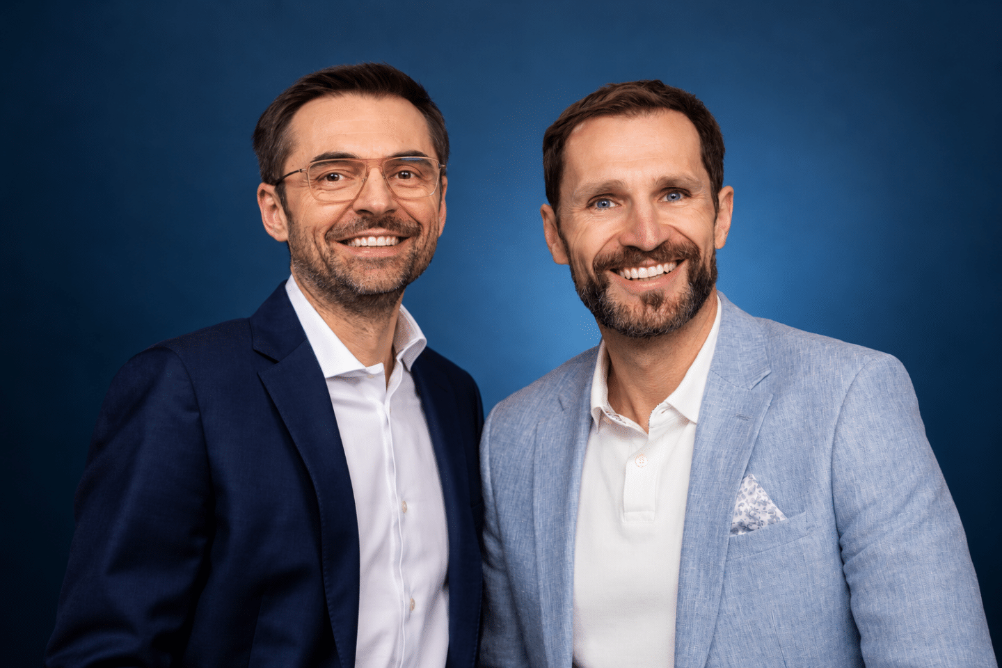 Przemysław Mazurek, prezes NanoGroup i Jędrzej Litwiniuk, prezes Auxilius Pharma