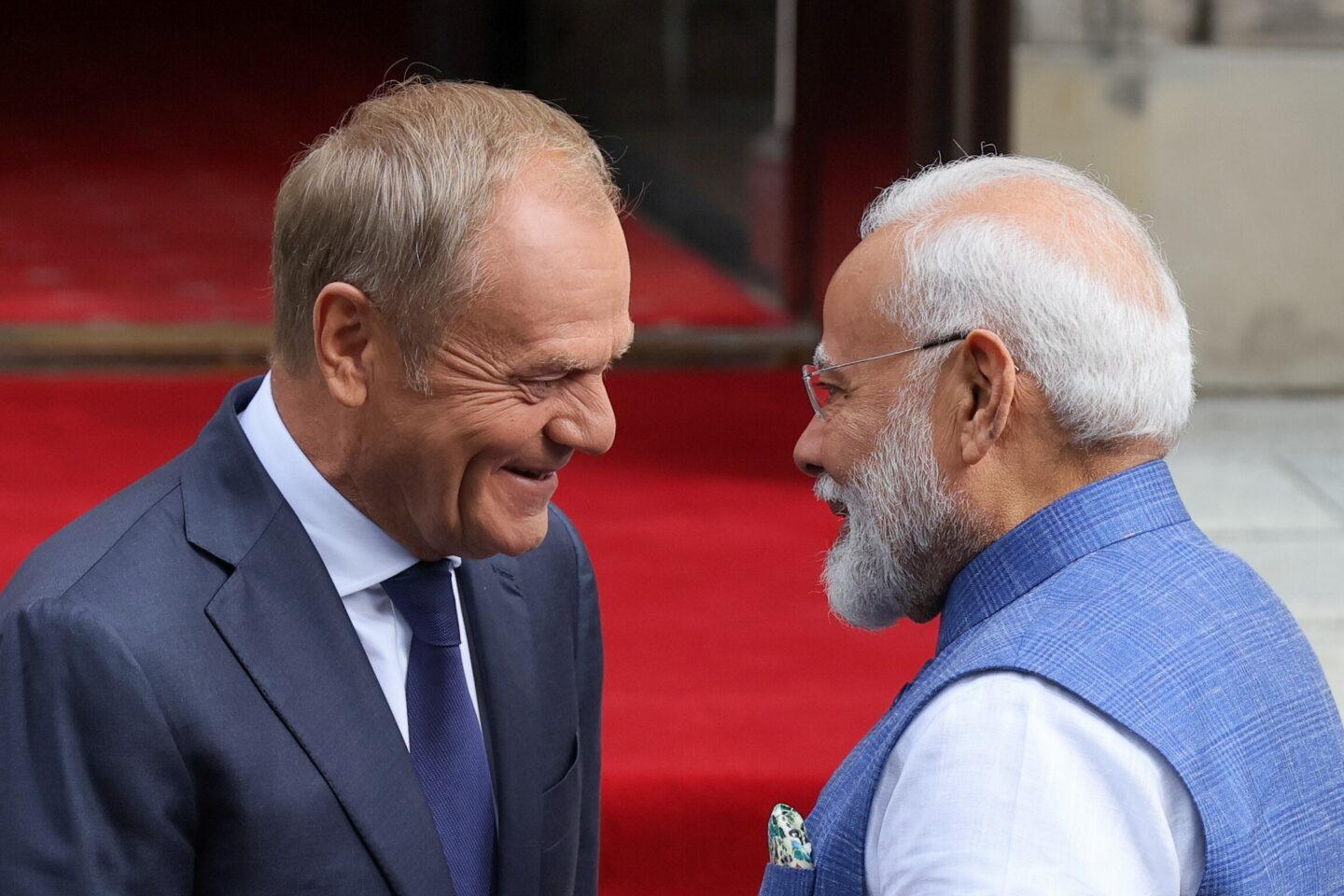 Donald Tusk i Narendra Modi